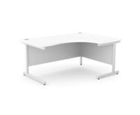 Ashford Metal Leg 1600/800 x 1200/600mm R/H Crescent - White / WHT