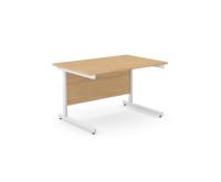 Ashford Metal Leg 1200mm x 800mm Straight Desk - Beech/WHT