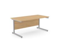 Ashford Metal Leg 1600mm x 800mm Straight Desk - Beech/SLV