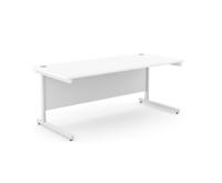 Ashford Metal Leg 1800mm x 800mm Straight Desk - White/WHT
