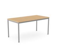 Kontrax Table Fixed Frame 1500 x 750 - Beech Top - Silver Frame
