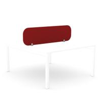 Ciunas Screen - Desk Mounted Straight Top 1400w x 400h with brackets - Brick Red