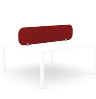 Ciunas Screen - Desk Mounted Straight Top 1600w x 400h with brackets - Brick Red