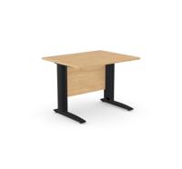 Komo Straight Desk 1000 x 800mm - Black Leg / Beech Top
