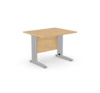 Komo Straight Desk 1000 x 800mm - Silver Leg / Beech Top