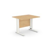 Komo Straight Desk 1000 x 800mm - White Leg / Beech Top