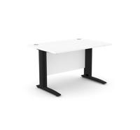 Komo Straight Desk 1200 x 800mm - Black Leg / White Top