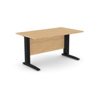 Komo Straight Desk 1400 x 800mm - Black Leg / Beech Top