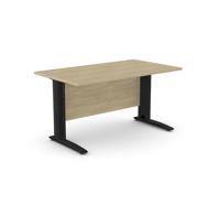Komo Straight Desk 1400 x 800mm - Black Leg / Urban Oak Top