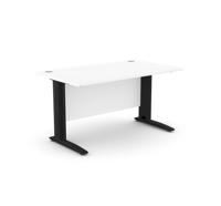 Komo Straight Desk 1400 x 800mm - Black Leg / White Top