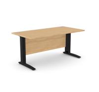 Komo Straight Desk 1600 x 800mm - Black Leg / Beech Top