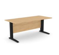 Komo Straight Desk 1800 x 800mm - Black Leg / Beech Top