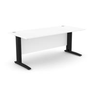 Komo Straight Desk 1800 x 800mm - Black Leg / White Top