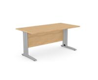 Komo Metal Leg 1600mm x 800mm Straight Desk - Beech/SLV