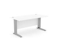 Komo Metal Leg 1600mm x 800mm Straight Desk - White/SLV