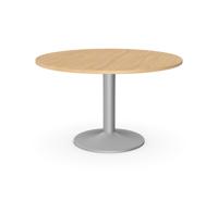Kito Meeting Table 1200mm Round Top Silver Cylinder Base - Beech