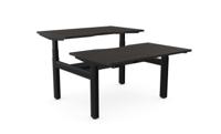Leap Bench Desk Top With Scallop, 1200 x 700mm - Harbour Oak / Black Frame