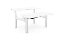 Leap Bench Desk Top With Scallop, 1200 x 700mm - White / White Frame