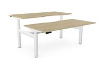 Leap Bench Desk Top With Scallop, 1600 x 800mm - Urban Oak / White Frame