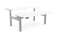 Leap Bench Desk Top With Scallop, 1600 x 800mm - White / Silver Frame