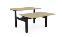 Leap Bench Desk Top With Alu Portals, 1200 x 800mm - Urban Oak / Black Frame