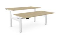 Leap Bench Desk Top With Alu Portals, 1600 x 800mm - Urban Oak / White Frame