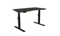 Leap Single Desk Top With Scallop, 1200 x 700mm - Harbour Oak / Black Frame
