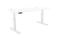 Leap Single Desk Top With Alu Portals, 1600 x 800mm - White / White Frame