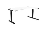 Leap Crescent Desk, K Top With Portals with edging, 1600 x 1000 , Right Hand, Graphite / Black Frame