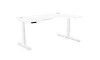 Leap Crescent Desk, K Top With Portals with edging, 1600 x 1000 , Right Hand, Graphite / White Frame