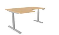 Leap Radial Desk With 2 Portals 1600 x 1200 x 25mm Left Hand, Beech / Silver Frame