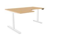 Leap Radial Desk With 2 Portals 1600 x 1200 x 25mm Left Hand, Beech / White Frame
