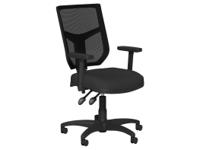 OA High Back Mesh Chair 2 Lever Nylon Base Step Arms PP - Black Mesh - Evert Black E001