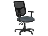 OA High Back Mesh Chair 2 Lever Nylon Base Step Arms PP - Black Mesh - Evert Graphite E010