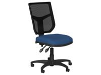 O.A. High Back Mesh Chair 2 Lever Nylon Base - Black Mesh - Evert Dark Blue E030
