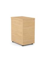 Surface Desk High Ped 3 Drw, 600mm Deep - No Handles - Beech