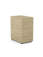 Surface Desk High Ped 3 Drw, 600mm Deep - No Handles - Urban Oak