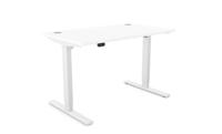 Zoom Single Height Adjust Desk -  Top With Alu Portals, 1200 x 700mm - White / White Frame