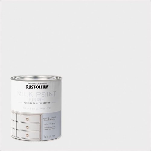 Rust-Oleum Matte Classic White Water-Based Acrylic Milk Paint 1 qt