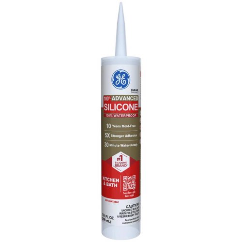 GE Advanced Clear Silicone 2 Kitchen and Bath Caulk Sealant 10.1 oz