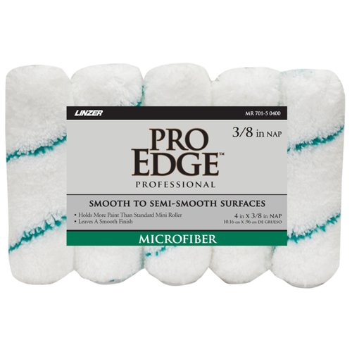 Linzer Pro Edge Microfiber 4 in. W X 3/8 in. Mini Paint Roller Cover 5 pk