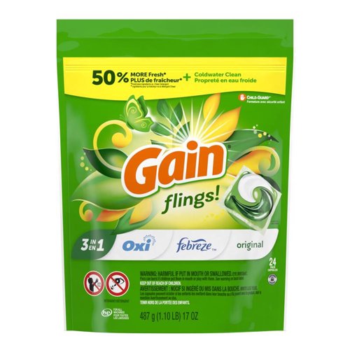 Gain Fling! Original Scent Laundry Detergent Pod 19 oz 24 pk