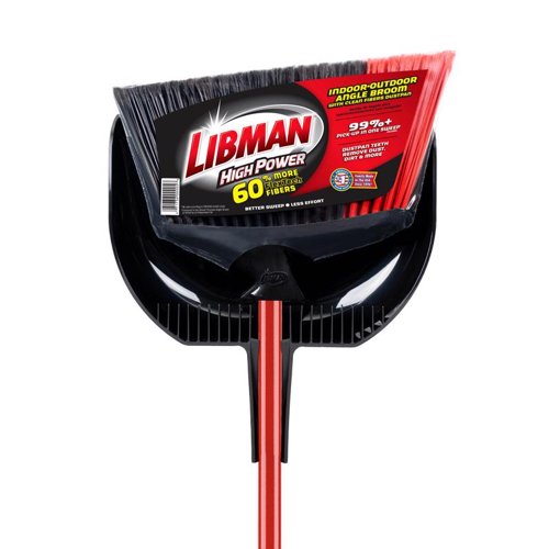 Libman High Power 13.75 in. W Stiff Recycled Plastic Broom with Dustpan