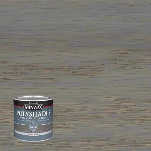 Minwax Polyshades Semi-Transparent Gloss Slate Oil-Based Stain/Polyurethane Finish 1/2 pt