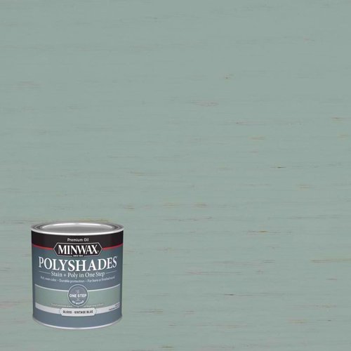 Minwax PolyShades Semi-Transparent Gloss Vintage Blue Stain/Polyurethane Finish 1/2 pt