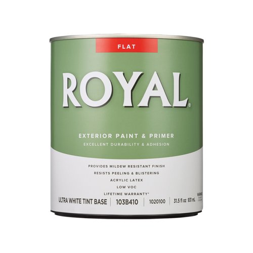 Royal Flat Tint Base Ultra White Base Paint Exterior 1 qt