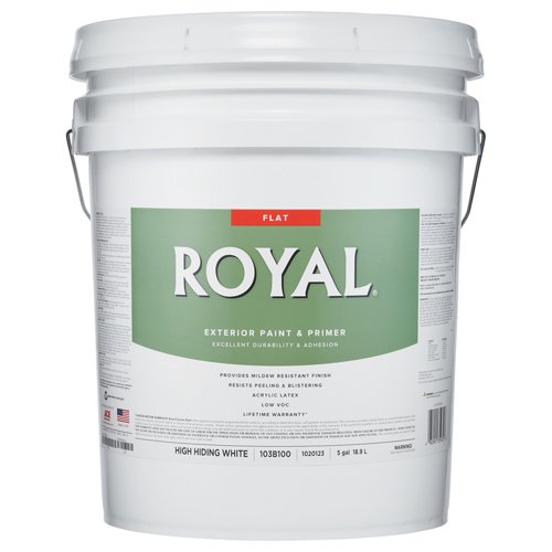 Royal Flat High Hiding White Paint Exterior 5 gal