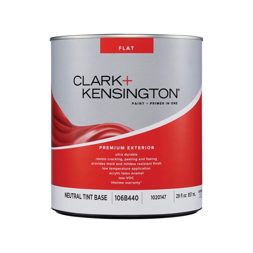 Clark+Kensington Flat Tint Base Neutral Base Exterior Paint and Primer Exterior 1 qt