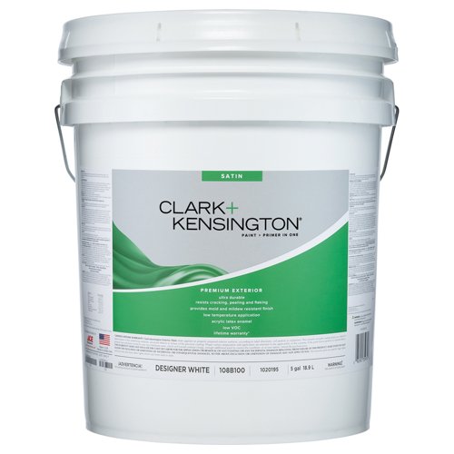 Clark+Kensington Satin Designer White House & Trim Paint & Primer Exterior 5 gal