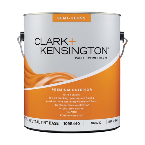 Clark+Kensington Semi-Gloss Tint Base Neutral Base Exterior Paint and Primer Exterior 1 gal
